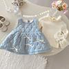 Vestido com Colete Forrado de Lã para Meninas Ano Novo 0-5 Anos Inverno Bebê Cor Sólida Vestido Acolchoado Vestido Espesso para Crianças
