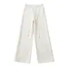 Pantalones Casuales de Pierna Recta de Cintura Alta con Forro Polar, Versión Petite de Moda para Mujer, Versátiles para Otoño e Invierno, Pantalones de Chándal Ajustados de Pierna Ancha