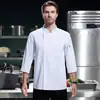 Uniformes de Chef de Doble Fila de Perlas Elásticas Ropa de Otoño e Invierno Hotel Restaurante Cocina Catering Ropa de Trabajo de Chef Mangas Largas
