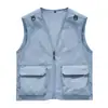 Chaleco de secado rápido con logo estampado personalizado Ropa de trabajo de verano Chaleco impermeable Actividades al aire libre Promoción publicitaria Ropa de trabajo para equipo