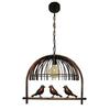 Lámpara de araña de hierro para restaurante, estilo industrial, creativa, con tres pájaros, estilo retro, para bar y loft, estilo americano