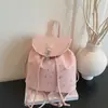 Mochila casual estilo coreano com cordão para mulheres, nova coleção primavera 2026, bolsa de mão retrô moderna e fashion, perfeita para passeios e como uma pequena mochila de viagem