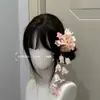Pinza para el Cabello con Borla de Flor de Lirio del Valle, Estilo Bosque de Gama Alta para Mujer, Clip Lateral para Peinado de Novia
