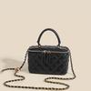 Bolsa Caixa Estilo Chanel Bola Dourada Diamante Xadrez Bolsa com Corrente Couro Genuíno 2022 Nova Bolsa Quadrada Mini Bolsa Transversal Feminina para o Verão