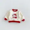 Sudadera Patchwork de Dibujos Animados para Niñas 2026 Nuevo Invierno Bebé Felpa Bordada Forrada de Polar Pullover zdy6540