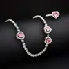Amor Transfronterizo Circonita Sintética Dos Piezas Dulce Fresco Refinado Elegante Anillo Collar r1707-x8300