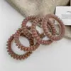 Anel de Cabelo de Linha Telefônica Fosco Cor de Gel Alta Elasticidade Durável Corda Simples para Prender Moda Feminina Corda para Rabo de Cavalo Alto Tendão de Borracha