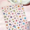 Adesivos de Unha Magico de Ferro Embossado para Crianças Ts-4109 Flores Secas Simuladas Adesivos Finos Transparentes Foscos Resistentes