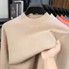 Suéter de Lana de Cordero Hilo Fino de 16 Puntos con Cuello Medio Alto para Hombre Otoño/Invierno Nuevo Espesado Cálido Color Sólido Capa Base Suéter para Hombre