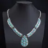 Collar de Turquesa Estilo Étnico Transfronterizo Europeo y Americano, Cadena para Clavícula de Mujer Moderna y Única, Joyería de Moda