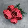 Simulación ramo de peonías de 7 cabezas diseño de escena de boda decoración del hogar transfronterizo hecho a mano flor de seda flor artificial adornos al por mayor