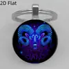 Nueva Joyería de Comercio Exterior Transfronterizo: Llavero de Metal con Piedra Zodiacal, Suministro Estable, Venta al por Mayor desde el Fabricante