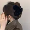 Mariposa Negra Afelpada Moda Terciopelo Cristal Completo Diamante Clip Tiburón Año Nuevo Rojo 2025 Otoño e Invierno Pasador