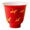 Grúa Nube de Fábrica Taza de Té Pequeña Taza Personal de Cerámica Taza de Degustación Cuenco de Té Taza Única del Juego de Té Rojo de la Ciudad Prohibida
