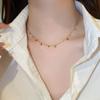 Collar con borlas de alta calidad para mujer, acero de titanio, oro de 18 quilates, diseño de nicho, cadena de clavícula con sentido popular, collar rojo personalizado de red al por mayor