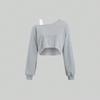 Camiseta de Moda Deportiva Trendy Transfronteriza de Amazon 2026 Europea y Americana Primavera y Verano Cuello Diagonal Irregular Top de Manga Larga
