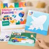 Puzzle de Figuras 3D con Pegatinas para Niños Transfronterizo Animal Coche Cognitivo Juego de Entrenamiento de Concentración con Puzzle de Pegatinas DIY
