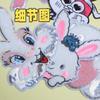 Peluche de Conejo de Dibujos Animados Lentejuelas Bordado Parche de Tela para Ropa Hecho a Mano Accesorios de Conejo para Bolsa de Niños Parche al por Mayor