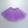 Falda tutú para niños, princesa, lentejuelas, tres capas, 6 piezas, malla, gasa, tutú para niños