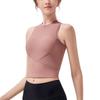 Roupas de Yoga Colete Esportivo Canelado Feminino de Verão Sem Mangas Corrida Fitness Stretch Apertado Roupa Externa Roupa Íntima de Yoga com Bojo