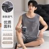 Pijama de Verano para Hombre Algodón Puro Fino Camiseta sin Mangas Shorts Traje Casual para el Hogar Talla Grande Sin Mangas Se Puede Usar Afuera en Verano