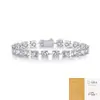 Pulsera de lujo de alta gama "Promesa Eterna" con Moissanita de 1 quilate, superventas transfronterizo, pulsera de plata 925, joyería al por mayor de comercio exterior