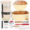 Tigela de silicone dobrável para pão, cesta de fermentação de silicone, cesta de fermentação de pão resistente a altas temperaturas, conjunto de ferramentas de panificação com tigela de silicone