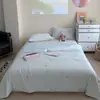 Colcha de Verano Suave y Fresca Estilo Coreano, Lavable a Máquina, Individual/Doble, Colcha Fina para Aire Acondicionado, Colcha de Verano de Spandex Hilo de Hielo, Comercio Transfronterizo