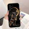 Adequado para capa de celular Samsung S26 Ultra, capa protetora A57, capa macia de TPU S24 com cachorro e borboleta, capa S25 PLUS com lua