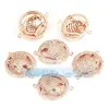 Accesorios para joyería DIY mitad plata 925 oro micro incrustado conector de anillo doble NY