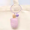 Pingente de Sorvete de Crochê, Charme para Bolsa Tecido com Fio, Enfeite de Sorvete Tricotado, Chaveiro, Acessório Feito à Mão para Chave de Carro
