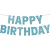 Decoraciones de Pancarta para Fiesta de Cumpleaños Transfronteriza, Adornos Colgantes de Letras con Brillo de Feliz Cumpleaños, Productos Terminados al por Mayor