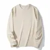 500g Camada Base Pesada Masculina Estilo Americano Gola Baixa Caimento Solto Algodão Puro Alta Gramatura Outono e Inverno Camiseta Masculina de Manga Longa Engrossada
