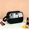 Bolsa de Cosméticos Transparente de PVC Gran Capacidad Bolsa de Baño Portátil de Viaje Impermeable Neceser Bolsa de Almacenamiento para Cosméticos