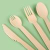 Bambu descartável 17cm pode ser preço reduzido material bambu faca e garfo colher sorvete sobremesa garfo colher pode ser logotipo hot stamping