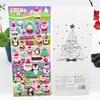Ventas directas transfronterizas Pegatinas de burbujas tridimensionales de Papá Noel Pegatinas de dibujos animados para niños doradas rosas Pegatinas con tema navideño
