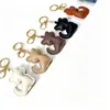 Bolsa DIY llavero de gato modelo nuevo cuero PU lindo personaje de dibujos animados colgante de llave para bolsa accesorio de mochila
