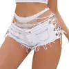 Chegada Nova 2025 Versátil Casual Verão Feminino Europeu e Americano Sexy Shorts Jeans Hot Pants Cintura Baixa Slim Fit Quadril Boate