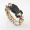 Pulseira de Paracord com 7 Cores, Pulseira de Sobrevivência para Sobrevivência ao Ar Livre, Trançada de Sete Fios em Duas Tiras para Aventuras ao Ar Livre
