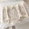Ropa interior de algodón puro clase A para mujer, Boxer retro floral, Encaje, Cintura media, Algodón antibacteriano 10A, Entrepierna extendida, Ropa interior para mujer