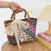 Bolso Tejido a Mano de Dachshund de Gran Capacidad Cesta de Verduras Bolso de Mimbre de Ratán Plástico Varios Tamaños Bolsa de Verduras para Mujer