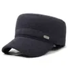 Estilo Nuevo Otoño e Invierno Sombrero de Ala Corta de Copa Plana para Hombres de Mediana Edad y Mayores Sombrero de Algodón Cálido para Exteriores Gorra de Béisbol Casual a Prueba de Frío con Protección para los Oídos