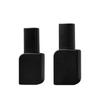 En stock, botella de esmalte de uñas negro rombo oscuro, botella vacía, botella de esmalte de uñas de 15 ml y 10 ml, botella de vidrio, tapa cuadrada, luz completa.