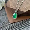 Collar de Cadena para Clavícula de Plata S925 con Colgante de Calcedonia Blanca de Alta Calidad en Forma de Calabaza Incrustado con Ágata de Color Jade para Mujeres, Cadena de Moda Ligera de Lujo para Socialité