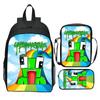 Nova mochila escolar estampada UNSPEAKABLE de três peças, desenho animado, periférico de jogo, mochila estudantil, Bolsa de Ombro Estojo