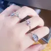 Anillo Abierto Morado Romántico Súper Hada Circonita Lujo Accesible Mariposa Cola de Pez Diseño de Nicho Exquisito de Gama Alta para Mujeres