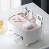 Caja de Papel Sala de Estar Plástico Creativo Caja de Pañuelos Caja de Almacenamiento de Escritorio Mesa de Centro Multifunción Almacenamiento de Control Remoto Restaurante