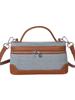 Bolsa Quadrada Pequena de Mão Color Block em Jeans para Mulheres 2025 Nova Tendência Moda Retrô Casual para Ombro Crossbody