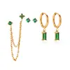 Pendientes Estilo Europeo y Americano Wanxing para Mujer, Varios Estilos con Colgantes de Circonita Blanca, Pendientes Multipar Transfronterizos, Al por Mayor en Stock