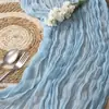 Iotc Estilo Europeo Lujo Ligero Tela Arrugada Caminero de Mesa Beige Gasa Mantel Semitransparente Mantel de Queso Fiesta de Cumpleaños Boda